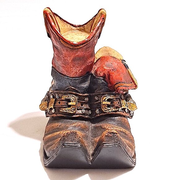 🤠 Western Cowboy Boot Ceramic Figurine – Rustic Home Décor Accent - Picture 3 of 8